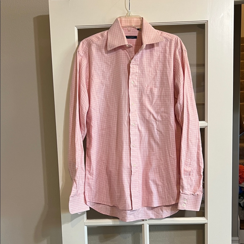 Burberry Pink Checked Dress Shirt